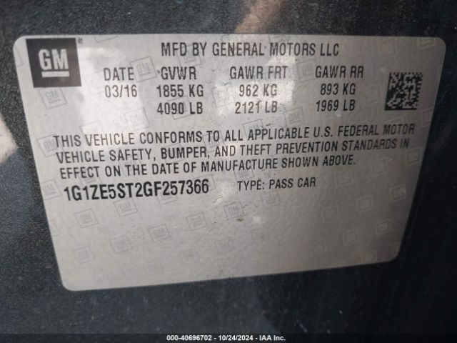 Photo 8 VIN: 1G1ZE5ST2GF257366 - CHEVROLET MALIBU 