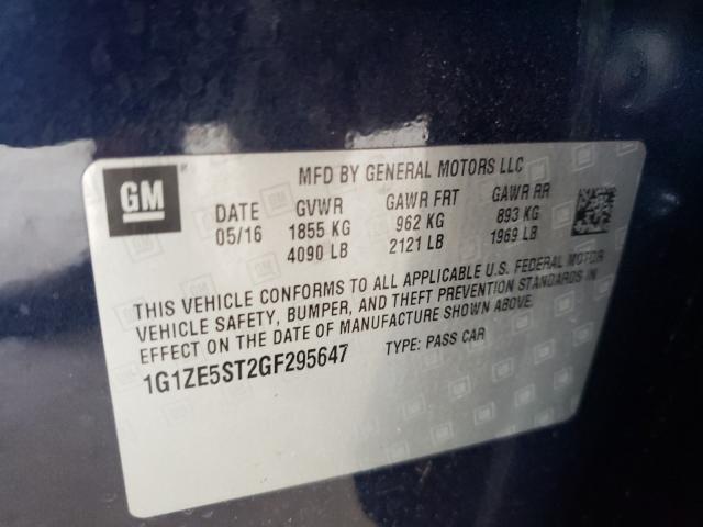 Photo 9 VIN: 1G1ZE5ST2GF295647 - CHEVROLET MALIBU LT 