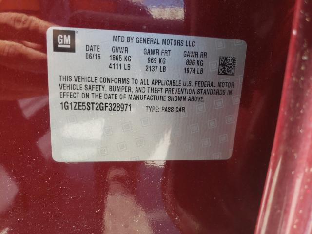 Photo 9 VIN: 1G1ZE5ST2GF328971 - CHEVROLET MALIBU LT 