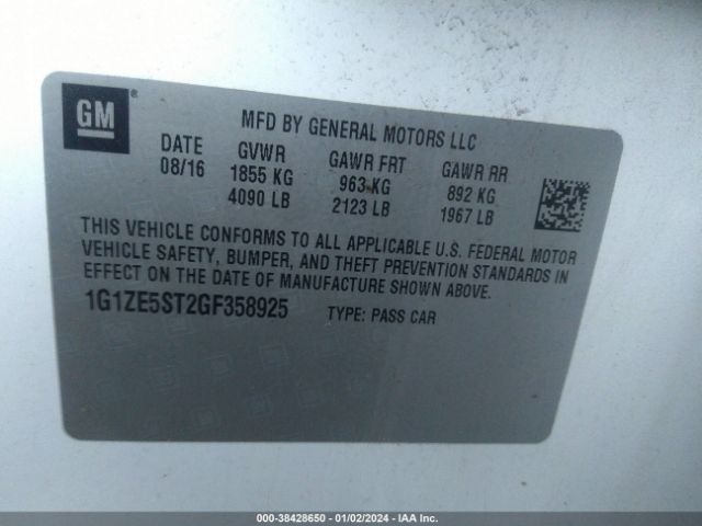 Photo 8 VIN: 1G1ZE5ST2GF358925 - CHEVROLET MALIBU 