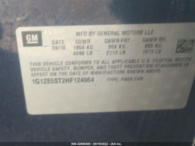 Photo 8 VIN: 1G1ZE5ST2HF124964 - CHEVROLET MALIBU 