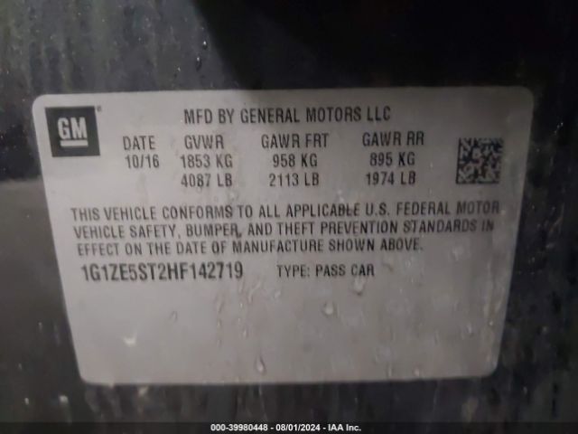 Photo 8 VIN: 1G1ZE5ST2HF142719 - CHEVROLET MALIBU 