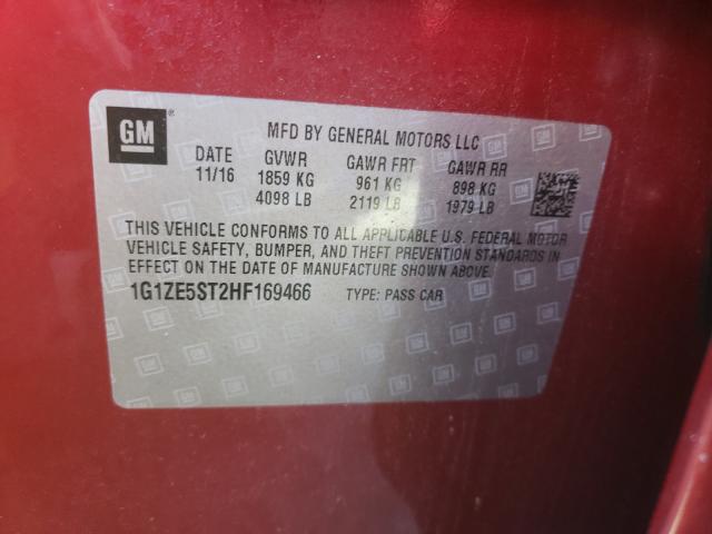 Photo 9 VIN: 1G1ZE5ST2HF169466 - CHEVROLET MALIBU LT 