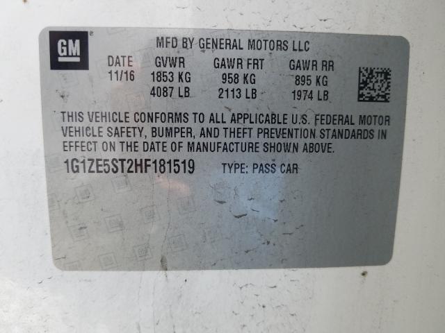 Photo 9 VIN: 1G1ZE5ST2HF181519 - CHEVROLET MALIBU LT 