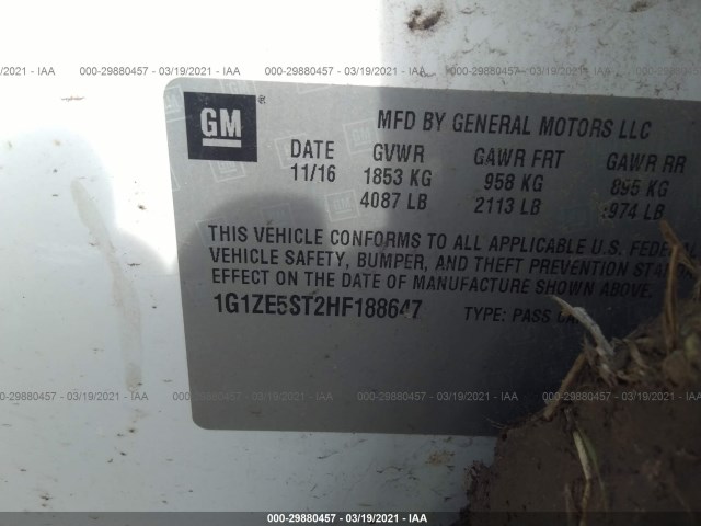 Photo 8 VIN: 1G1ZE5ST2HF188647 - CHEVROLET MALIBU 