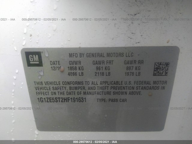 Photo 8 VIN: 1G1ZE5ST2HF191631 - CHEVROLET MALIBU 