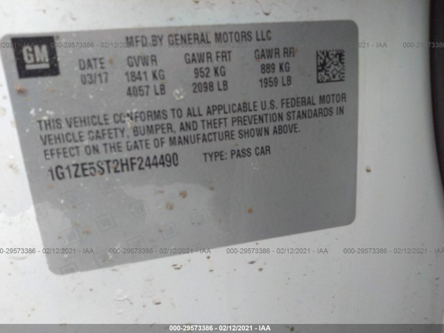 Photo 8 VIN: 1G1ZE5ST2HF244490 - CHEVROLET MALIBU 