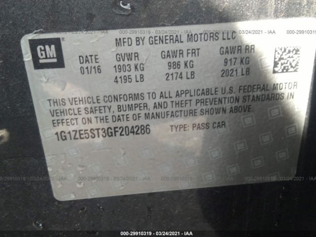 Photo 8 VIN: 1G1ZE5ST3GF204286 - CHEVROLET MALIBU 