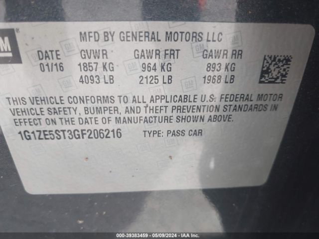 Photo 8 VIN: 1G1ZE5ST3GF206216 - CHEVROLET MALIBU 