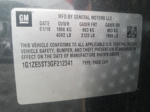 Photo 9 VIN: 1G1ZE5ST3GF212341 - CHEVROLET MALIBU LT 