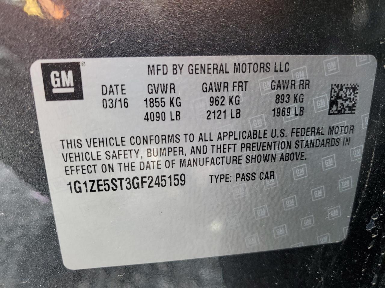 Photo 11 VIN: 1G1ZE5ST3GF245159 - CHEVROLET MALIBU 