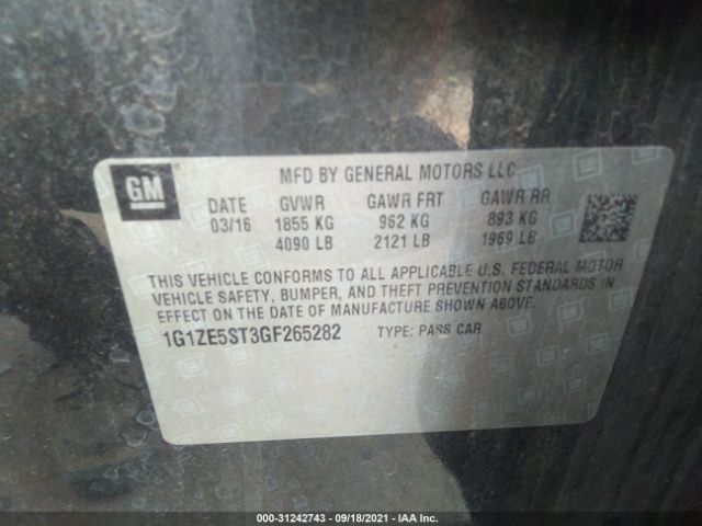 Photo 8 VIN: 1G1ZE5ST3GF265282 - CHEVROLET MALIBU 