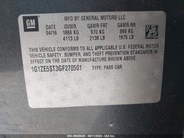 Photo 8 VIN: 1G1ZE5ST3GF270501 - CHEVROLET MALIBU 