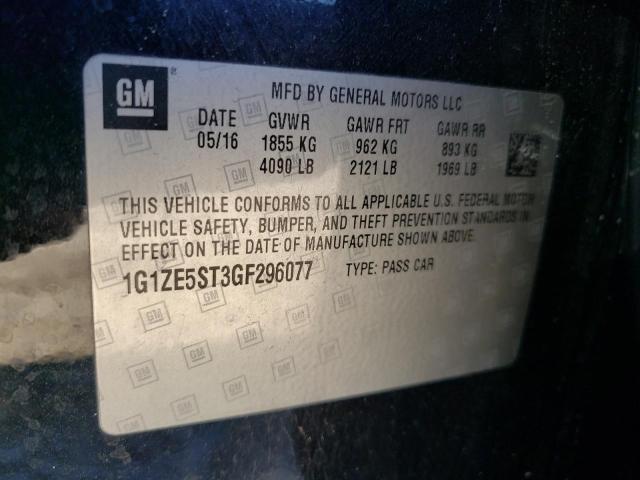 Photo 9 VIN: 1G1ZE5ST3GF296077 - CHEVROLET MALIBU LT 