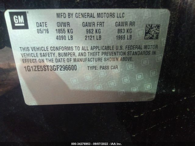 Photo 8 VIN: 1G1ZE5ST3GF296600 - CHEVROLET MALIBU 