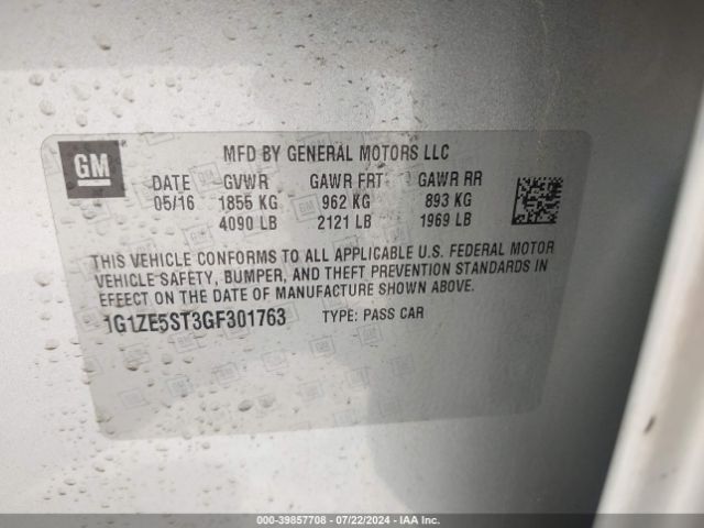 Photo 8 VIN: 1G1ZE5ST3GF301763 - CHEVROLET MALIBU 