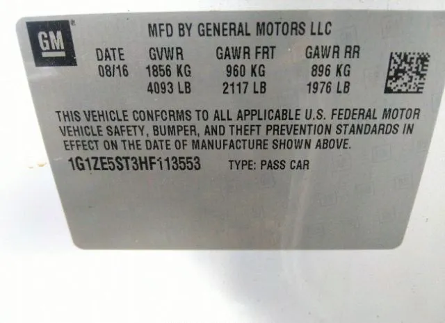 Photo 8 VIN: 1G1ZE5ST3HF113553 - CHEVROLET MALIBU 