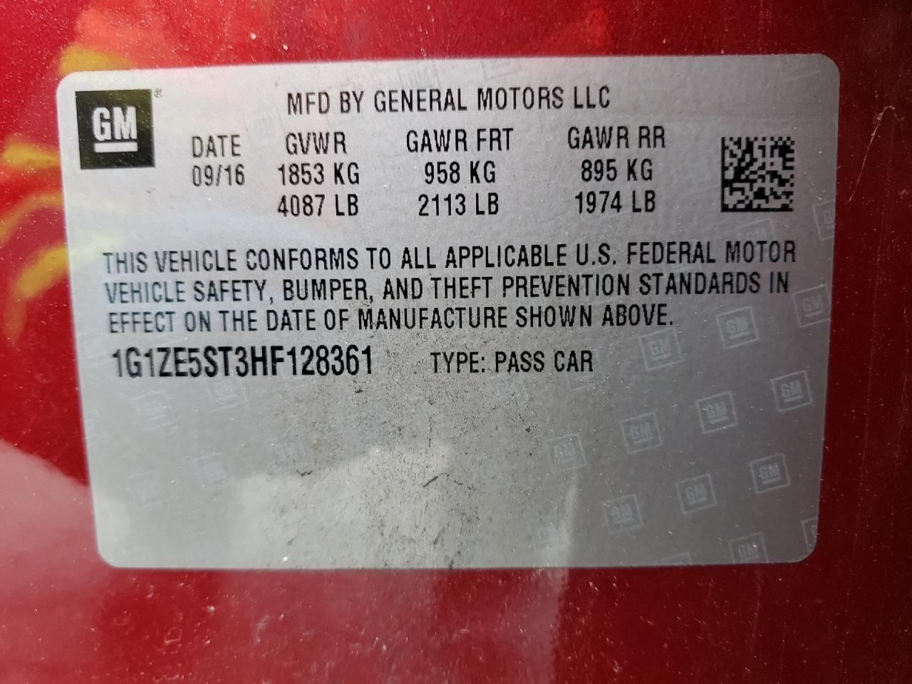 Photo 11 VIN: 1G1ZE5ST3HF128361 - CHEVROLET MALIBU 