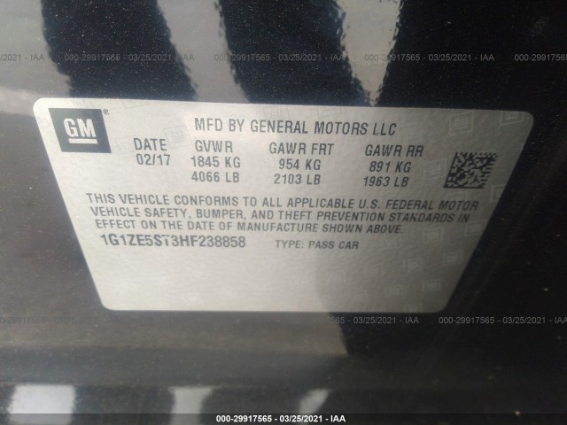 Photo 8 VIN: 1G1ZE5ST3HF238858 - CHEVROLET MALIBU 