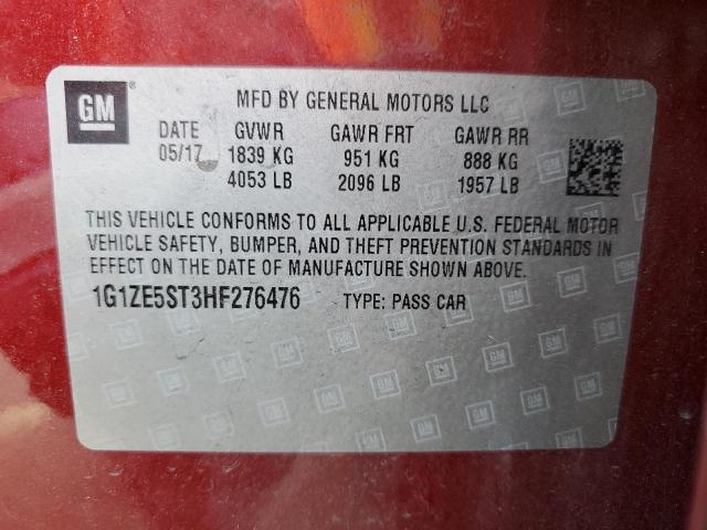 Photo 9 VIN: 1G1ZE5ST3HF276476 - CHEVROLET MALIBU LT 