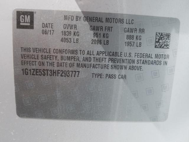 Photo 9 VIN: 1G1ZE5ST3HF293777 - CHEVROLET MALIBU LT 