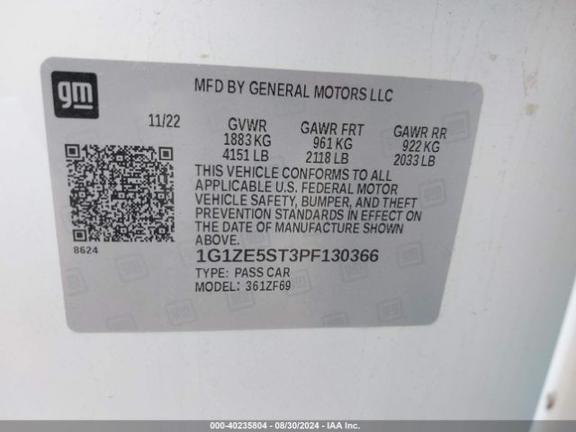 Photo 8 VIN: 1G1ZE5ST3PF130366 - CHEVROLET MALIBU 