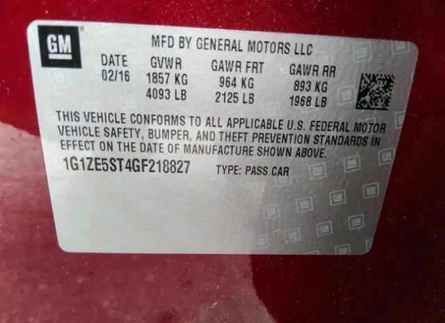 Photo 8 VIN: 1G1ZE5ST4GF218827 - CHEVROLET MALIBU 