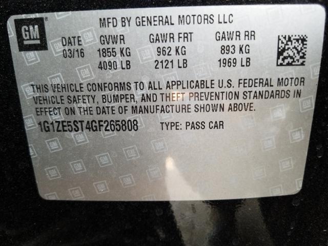 Photo 9 VIN: 1G1ZE5ST4GF265808 - CHEVROLET MALIBU LT 