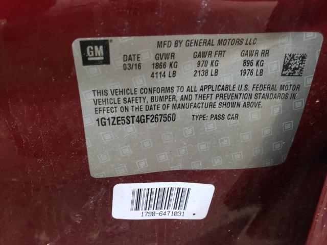 Photo 9 VIN: 1G1ZE5ST4GF267560 - CHEVROLET MALIBU LT 