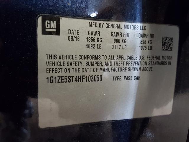 Photo 9 VIN: 1G1ZE5ST4HF103050 - CHEVROLET MALIBU LT 