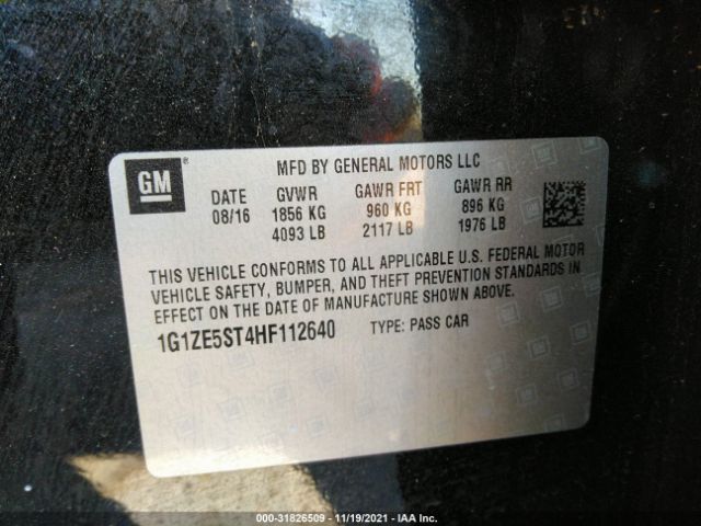 Photo 8 VIN: 1G1ZE5ST4HF112640 - CHEVROLET MALIBU 