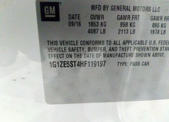 Photo 8 VIN: 1G1ZE5ST4HF119197 - CHEVROLET MALIBU 