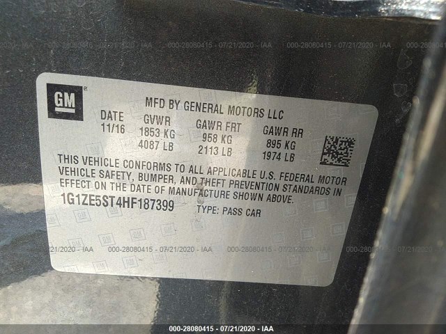 Photo 8 VIN: 1G1ZE5ST4HF187399 - CHEVROLET MALIBU 