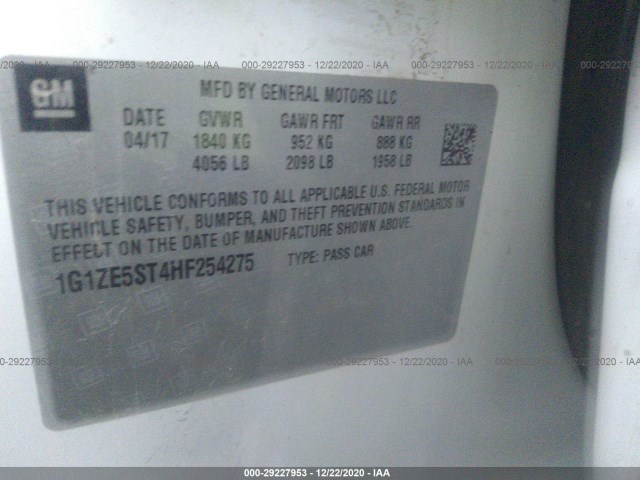 Photo 8 VIN: 1G1ZE5ST4HF254275 - CHEVROLET MALIBU 