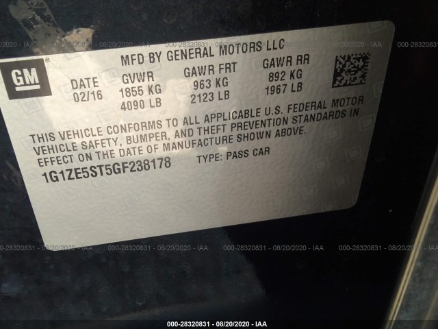 Photo 8 VIN: 1G1ZE5ST5GF238178 - CHEVROLET MALIBU 