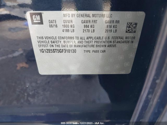 Photo 8 VIN: 1G1ZE5ST5GF318130 - CHEVROLET MALIBU 