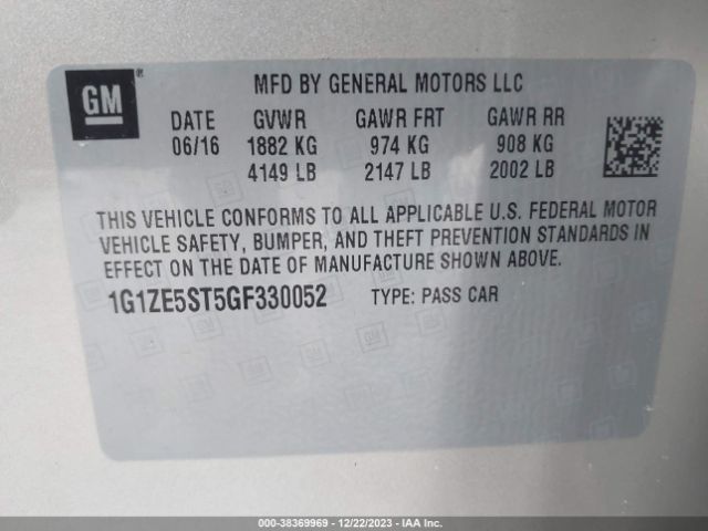 Photo 8 VIN: 1G1ZE5ST5GF330052 - CHEVROLET MALIBU 