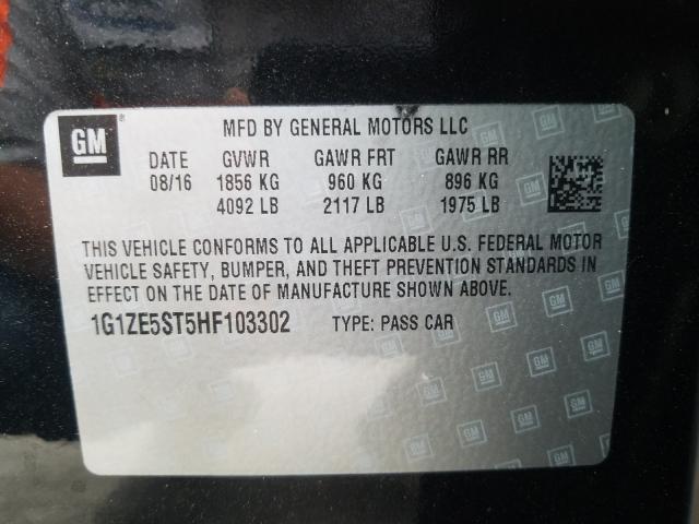 Photo 9 VIN: 1G1ZE5ST5HF103302 - CHEVROLET MALIBU LT 