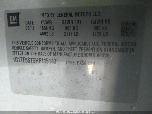 Photo 8 VIN: 1G1ZE5ST5HF115143 - CHEVROLET MALIBU 