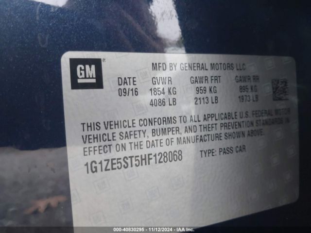 Photo 8 VIN: 1G1ZE5ST5HF128068 - CHEVROLET MALIBU 