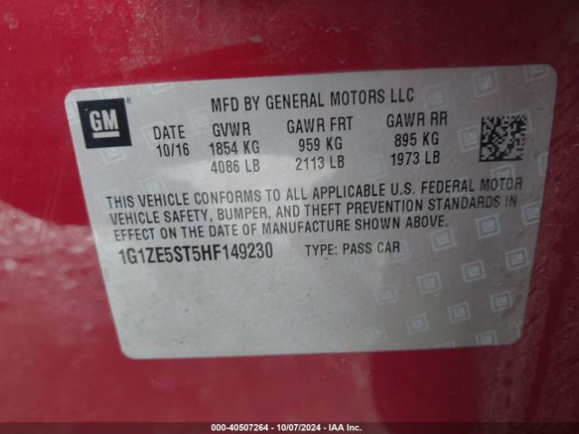 Photo 8 VIN: 1G1ZE5ST5HF149230 - CHEVROLET MALIBU 