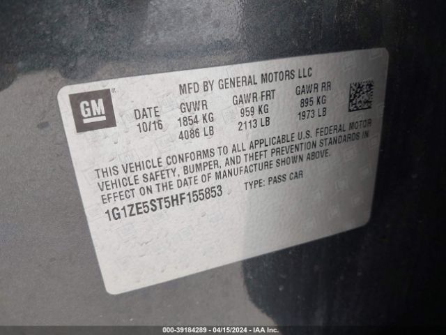 Photo 8 VIN: 1G1ZE5ST5HF155853 - CHEVROLET MALIBU 