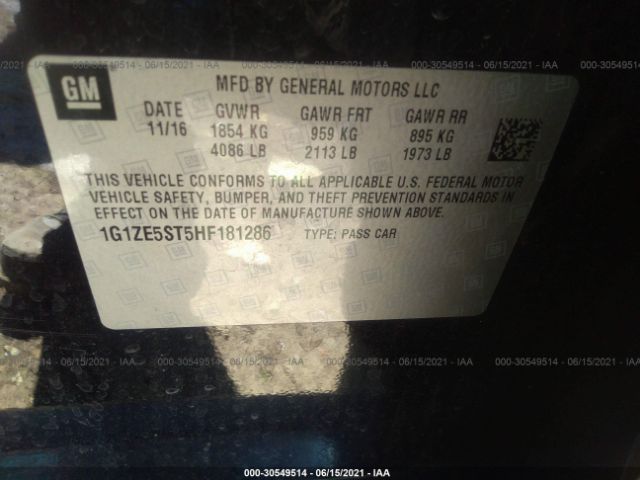 Photo 8 VIN: 1G1ZE5ST5HF181286 - CHEVROLET MALIBU 