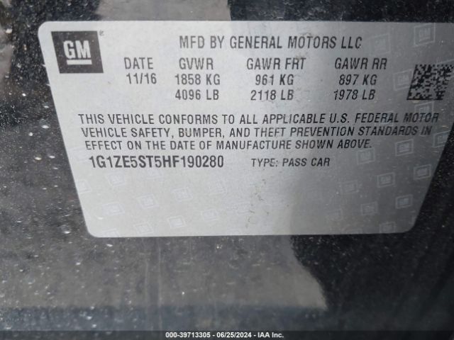 Photo 8 VIN: 1G1ZE5ST5HF190280 - CHEVROLET MALIBU 