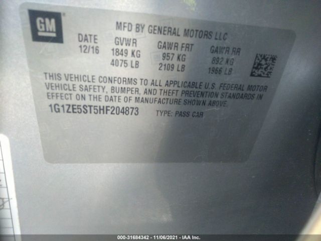 Photo 8 VIN: 1G1ZE5ST5HF204873 - CHEVROLET MALIBU 