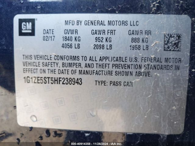 Photo 8 VIN: 1G1ZE5ST5HF238943 - CHEVROLET MALIBU 