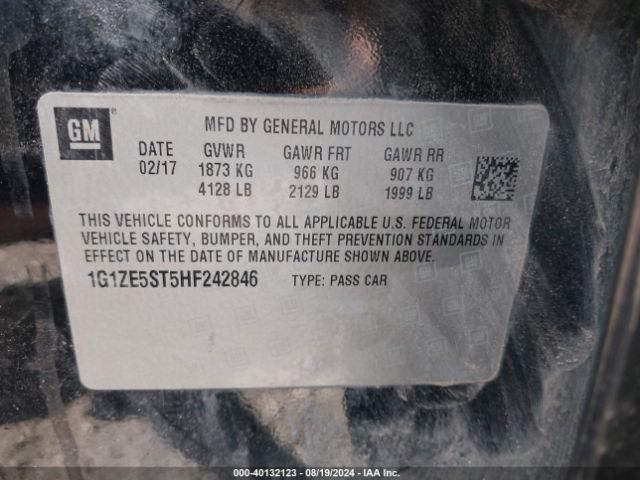 Photo 8 VIN: 1G1ZE5ST5HF242846 - CHEVROLET MALIBU 