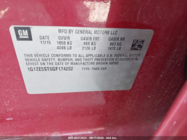 Photo 8 VIN: 1G1ZE5ST6GF174202 - CHEVROLET MALIBU 