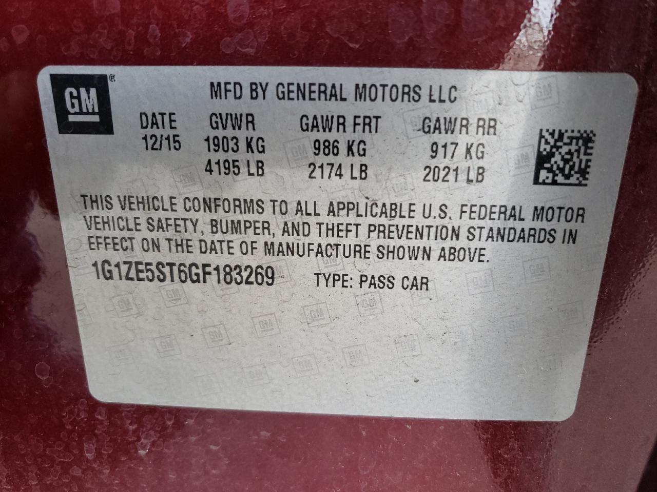 Photo 11 VIN: 1G1ZE5ST6GF183269 - CHEVROLET MALIBU 