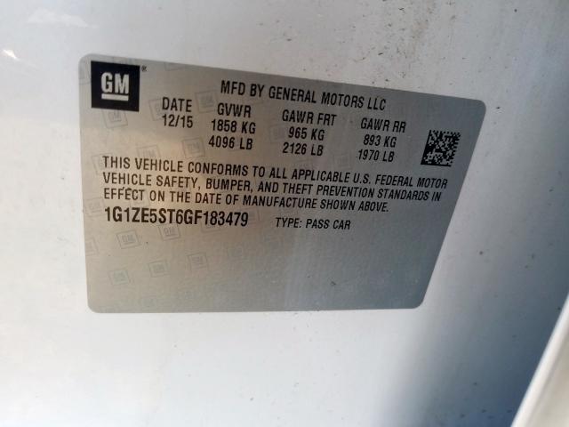 Photo 9 VIN: 1G1ZE5ST6GF183479 - CHEVROLET MALIBU LT 